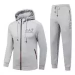 ea7 survetement 2019 sport hoodie zipper ea7 gris